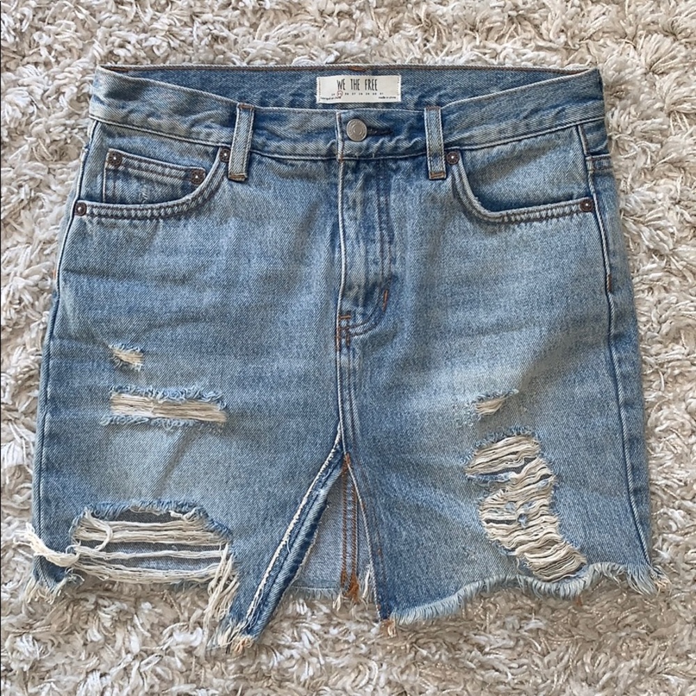 Free People Jean Skirt